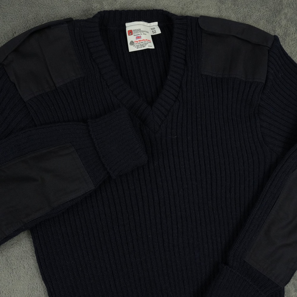 Brigade Quartermasters Woolly Pully Sweater Mens 52 Navy Blue Commando Ribbed